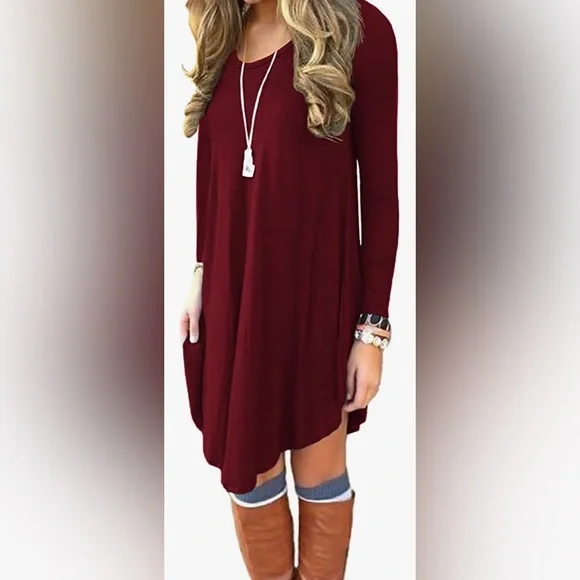 Dresses | Womens Long Sleeve Casual Loose Tshirt Dress | Poshmark